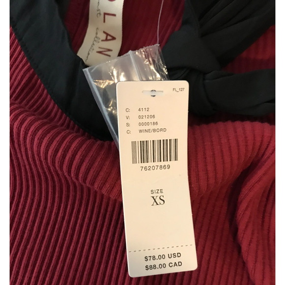 Anthropologie Left Coast Dolan Tie-Neck Ribbed Shell Blouse EXSM - New With Tag - Picture 8 of 10